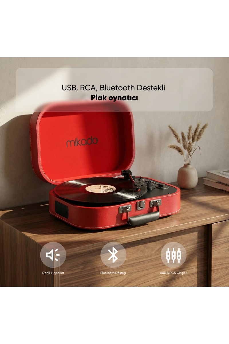 Mikado Mikado Nostalgia MN-101 Kırmızı USB + RCA + Bluetooth Destekli Müzik Kutusu — 2. ürün görseli