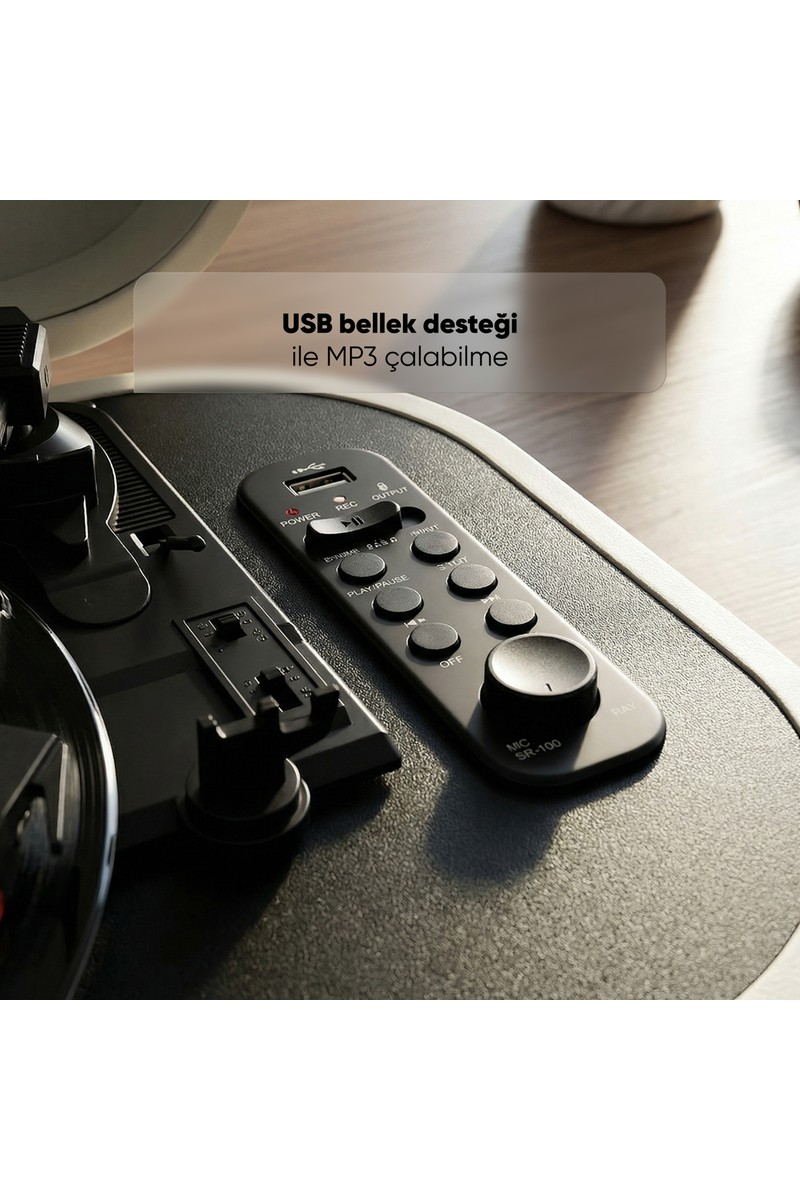 Mikado Mikado Nostalgia MN-101 Pikap Fil dişi Usb+RCA+Bluetooth Destekli Müzik Kutusu — 3. ürün görseli