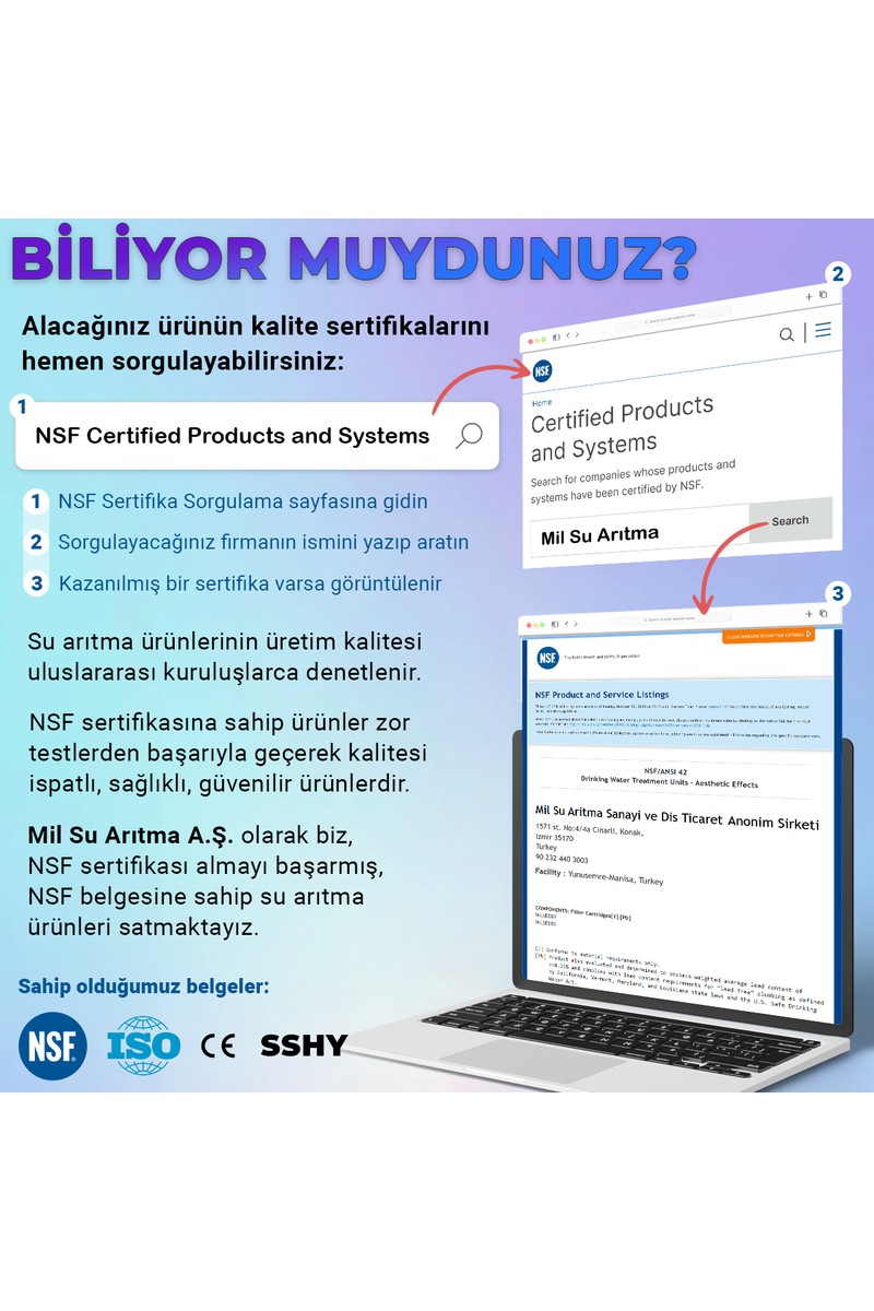 Mil Mil Su Arıtma Cihazı Pompalı 12 Aşamalı Multimineralli 8 Lt Çelik Tanklı (DP12-M-S) — 3. ürün görseli