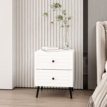 Minar Minar Bona Country Modern Tasarımlı 2 Çekmeceli Mebran Komodin MDF Malzeme Beyaz fiyatı ve görseli