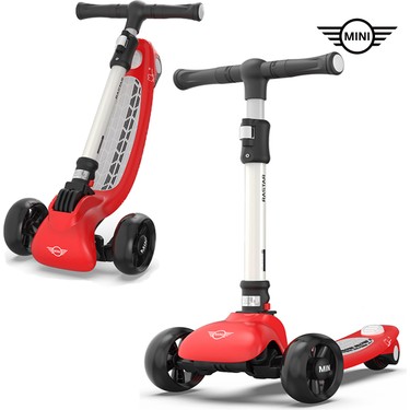 Mini Cooper Mini Cooper Lisanslı 3 Tekerlekli Katlanabilir Ayarlanabilir Işıklı 50 kg Taşıma Kapasiteli Scooter fiyatı ve görseli