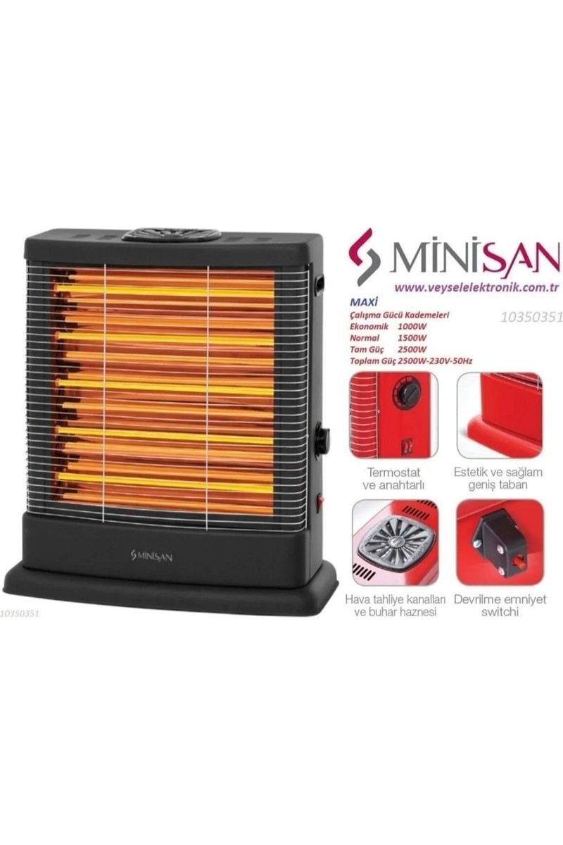 Minisan Minisan Maxi 5 Çubuklu Elektrikli Soba Isıtıcı — 4. ürün görseli