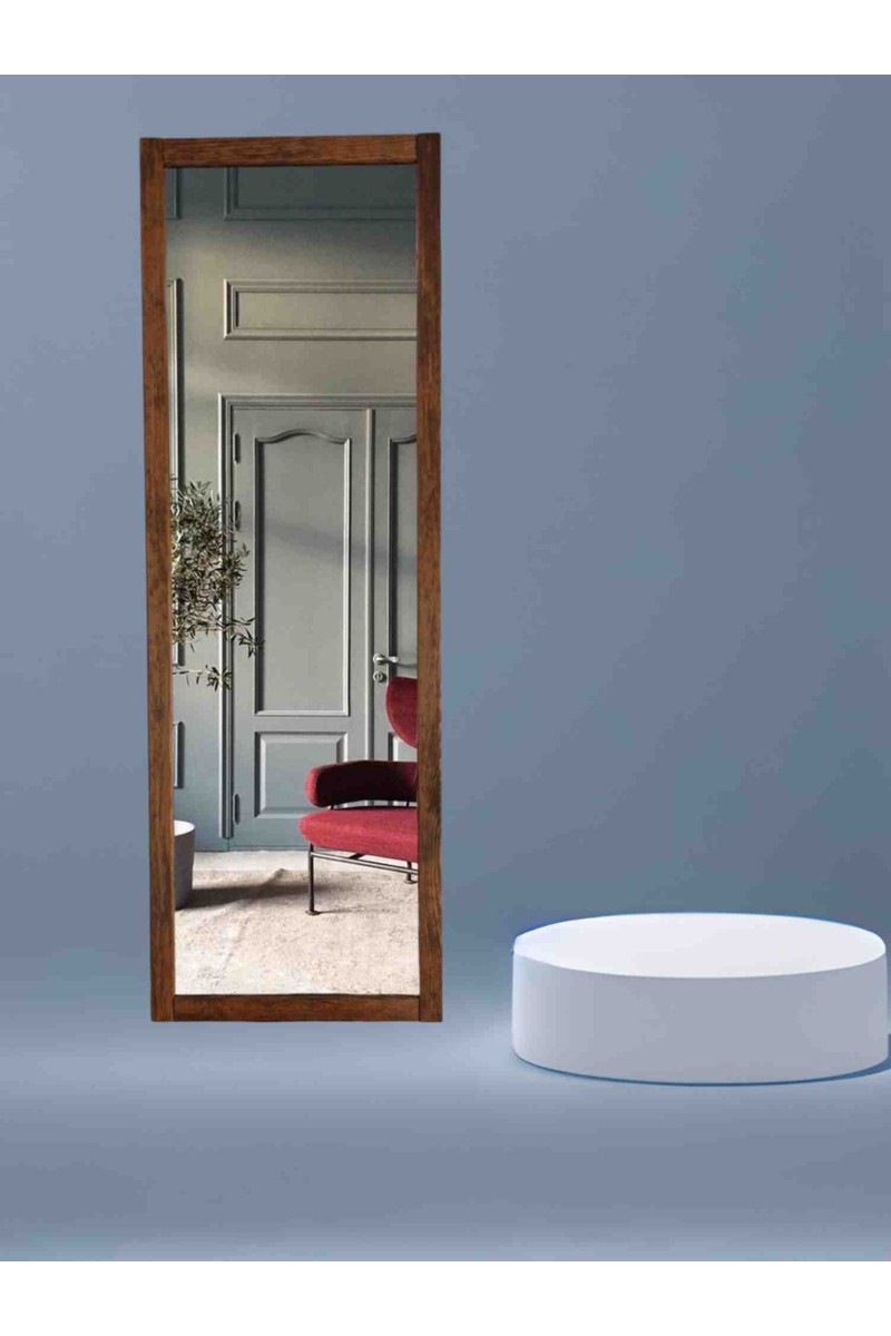 Mirrorss Mirrorss Ceviz Renk Ahşap Çerçeve Ayna 130 45 Boy Ayna Hol Antre Duvar Ayna — 3. ürün görseli