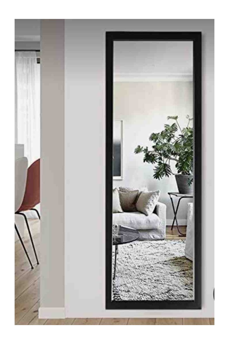 Mirrorss Duvar Aynası Minimalist Şık Siyah Ahşap Çerçeveli Dikdörtgen Tasarım Model