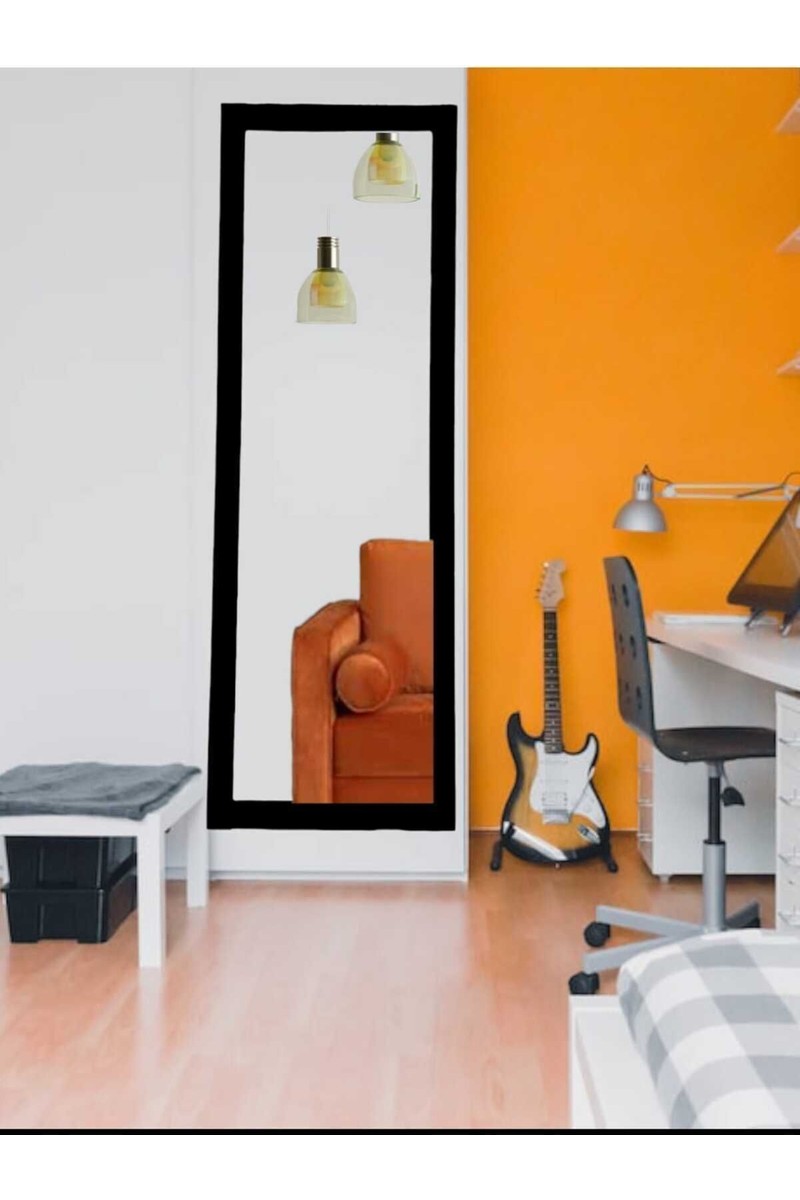 Mirrorss Mirrorss Duvar Aynası Minimalist Şık Siyah Ahşap Çerçeveli Dikdörtgen Tasarım Model — 3. ürün görseli