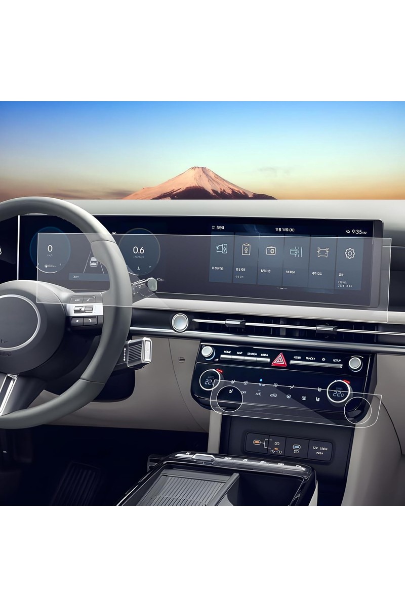 Mobilite Hyundai Tucson Uyumlu 2025 2026 Model Büyük Bilgi Ekranı ve Klima Kontrol Ünitesi 9H Nano Ekran Koruyucu
