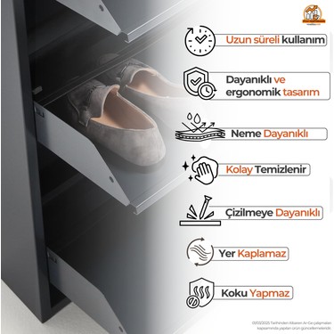 mobilyapratik Mobilya Pratik 4'lü Kilitli Metal Ayakkabılık - — 4. ürün görseli