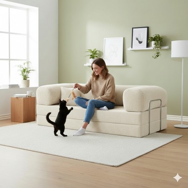 MONAMI MONAMI Dechome 180 x 90 Midinest Kanepe | Yatakli Koltuğu | Fitilli Kadife Yıkanır | Orginal fiyatı ve görseli