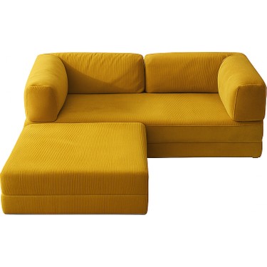 MONAMI MONAMI Dechome Yeny Fitilli Kadife Köşe Koltuk 160X160 cm Modern Tasarım Yataklı ve Orta Sert — 3. ürün görseli