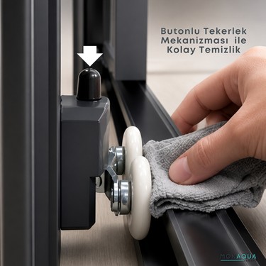 MONAQUA MONAQUA Arteko Kare Duşakabin Antrasit Profil 6 mm Temperli Cam Alüminyum — 6. ürün görseli