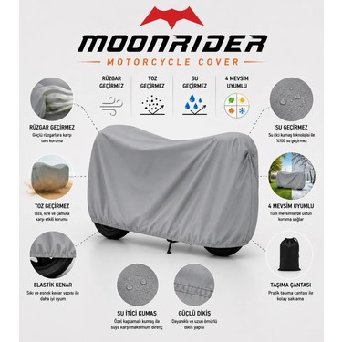 MOONRIDER Moonrıder Gri Su Geçirmez Premium Kalite Motosiklet Branda 400Cc Altı Motorsikletler Için Alttan fiyatı ve görseli