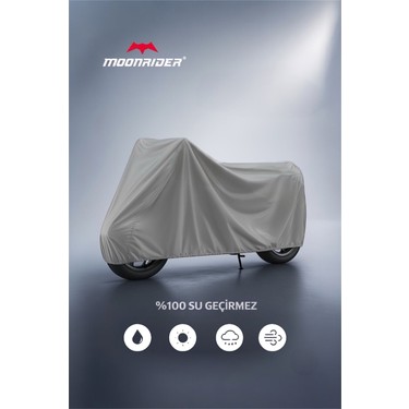 MOONRIDER Moonrıder Gri Su Geçirmez Premium Kalite Motosiklet Branda 400Cc Altı Motorsikletler Için Alttan — 2. ürün görseli