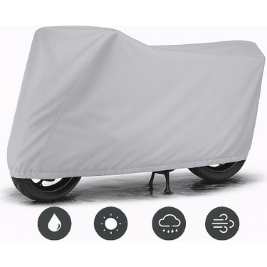 MOONRIDER Moonrıder Gri Su Geçirmez Premium Kalite Motosiklet Branda 400Cc Altı Motorsikletler Için Alttan — 3. ürün görseli