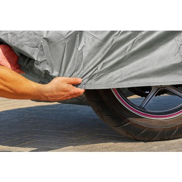 MOONRIDER Moonrıder Gri Su Geçirmez Premium Kalite Motosiklet Branda 400Cc Altı Motorsikletler Için Alttan — 4. ürün görseli