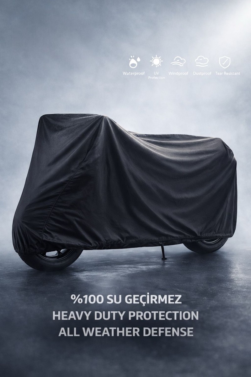 MOONRIDER MOONRIDER Moonrıder Gri Su Geçirmez Premium Kalite Motosiklet Branda 400CC Altı Motorsikletler Için — 2. ürün görseli