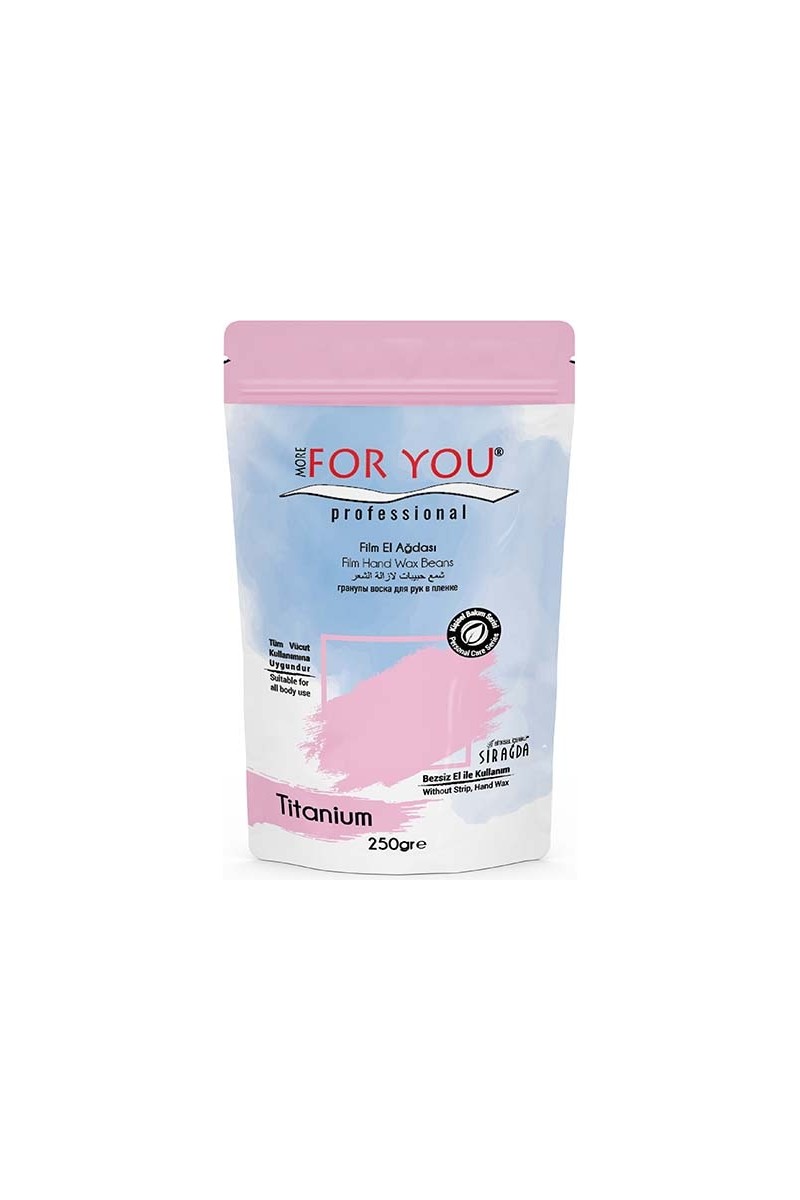 MORE FOR YOU Titanium Pudralı Boncuk Ağda 250 gr – Hassas Ciltler İçin Kolay Uygulama ve Uzun Süre Pürüzsüzlük