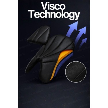 Motobros Motobros Motosiklet hava destekli kalın deri konfor sele minderi ( visco süngerli premium model — 4. ürün görseli