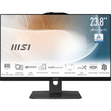 MSI MSI MODERN AM242P 1M-1223EU Intel Core 5 120U 8GB 512GB SSD Windows 11 Pro 23.8" FHD All In One — 2. ürün görseli