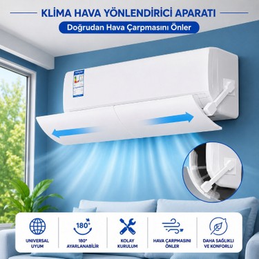 MultiZone Multizone Klima Yönlendirici Deflektör Hava Dağıtıcı Düzenleyici Aparat Ayarlanabilir Split Klima fiyatı ve görseli