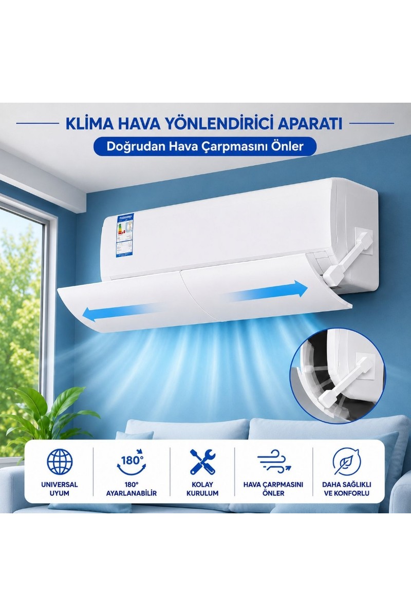 MultiZone Multizone Klima Yönlendirici Deflektör Hava Dağıtıcı Düzenleyici Aparat Ayarlanabilir Split Klima — 6. ürün görseli