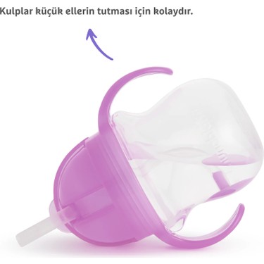 Munchkin Munchkin Tıklama Kilitli Uçlu Alıştırma Bardağı 207 ml Mor 6AY+ Kolay Temizlenebilir Ergonomik — 2. ürün görseli