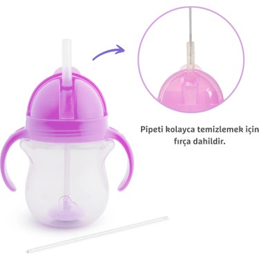 Munchkin Munchkin Tıklama Kilitli Uçlu Alıştırma Bardağı 207 ml Mor 6AY+ Kolay Temizlenebilir Ergonomik — 3. ürün görseli