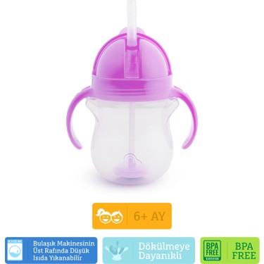 Munchkin Munchkin Tıklama Kilitli Uçlu Alıştırma Bardağı 207 ml Mor 6AY+ Kolay Temizlenebilir Ergonomik — 5. ürün görseli