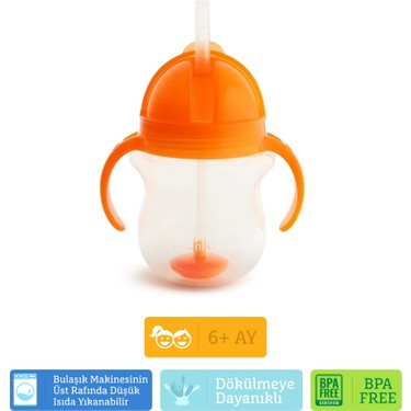 Munchkin Munchkin Tıklama Kilitli Uçlu Alıştırma Bardağı, 6AY+, 207ML, Turuncu, 1 — 5. ürün görseli