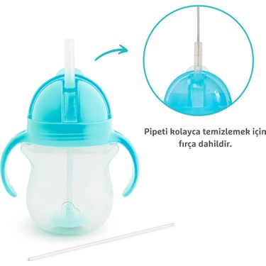 Munchkin Munchkin Tıklama Kilitli  Uçlu Pipetli Alıştırma Bardağı, 6AY+, 207ML, Mavi, 1 — 3. ürün görseli