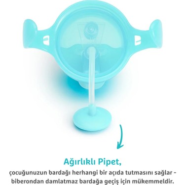 Munchkin Munchkin Tıklama Kilitli  Uçlu Pipetli Alıştırma Bardağı, 6AY+, 207ML, Mavi, 1 — 5. ürün görseli
