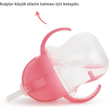 Munchkin Munchkin Tıklama Kilitli  Uçlu Pipetli Alıştırma Bardağı, 6AY+, 207ML, Pembe, 1 — 3. ürün görseli