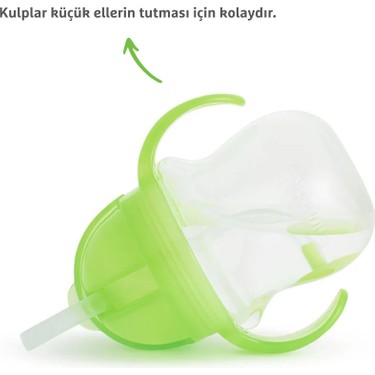 Munchkin Munchkin Tıklama Kilitli Uçlu Pipetli Alıştırma Bardağı, 6AY+, 207ML, Yeşil, 1 — 2. ürün görseli
