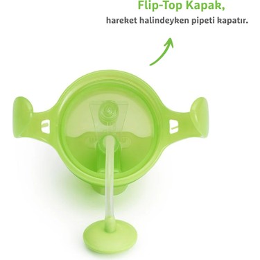 Munchkin Munchkin Tıklama Kilitli Uçlu Pipetli Alıştırma Bardağı, 6AY+, 207ML, Yeşil, 1 — 3. ürün görseli