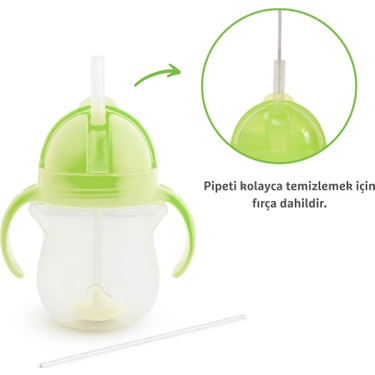 Munchkin Munchkin Tıklama Kilitli Uçlu Pipetli Alıştırma Bardağı, 6AY+, 207ML, Yeşil, 1 — 6. ürün görseli