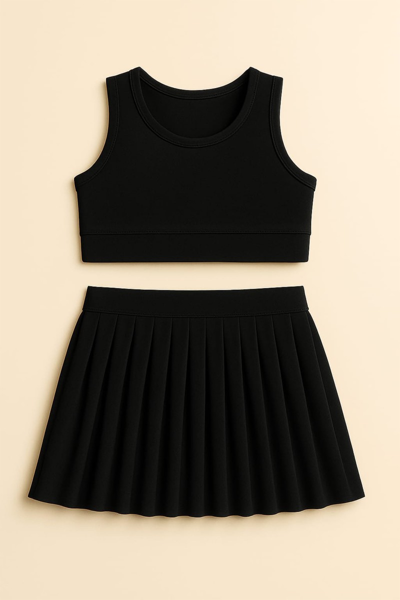 My Kids Wear Kız Cocuk Sort Eteklı Mayo Takımı 4 -14 Yas 11901