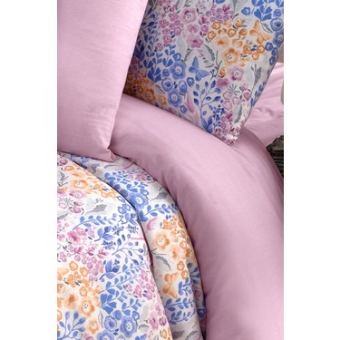 My Story My Story Lastikli Çarşaflı Pembe - Mavi Desenli Çift Kişilik Nevresim Takımı 200 x 220 — 4. ürün görseli