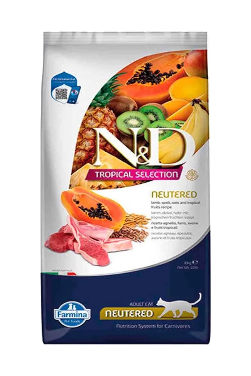 N&D N&D Tropical Selection Kısırlaştırılmış Kuzu Etli Yetişkin Kedi Maması 10 Kg | Lamb, Spelt, Oats & — 6. ürün görseli