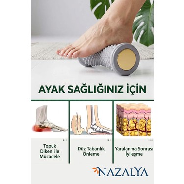 Nazalya Nazalya Ayak Masaj Aleti, Rahatlatıcı Derin Doku Masajı Için Yüksek Performanslı Silindir, Topuk — 3. ürün görseli