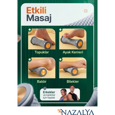 Nazalya Nazalya Ayak Masaj Aleti, Rahatlatıcı Derin Doku Masajı Için Yüksek Performanslı Silindir, Topuk — 4. ürün görseli