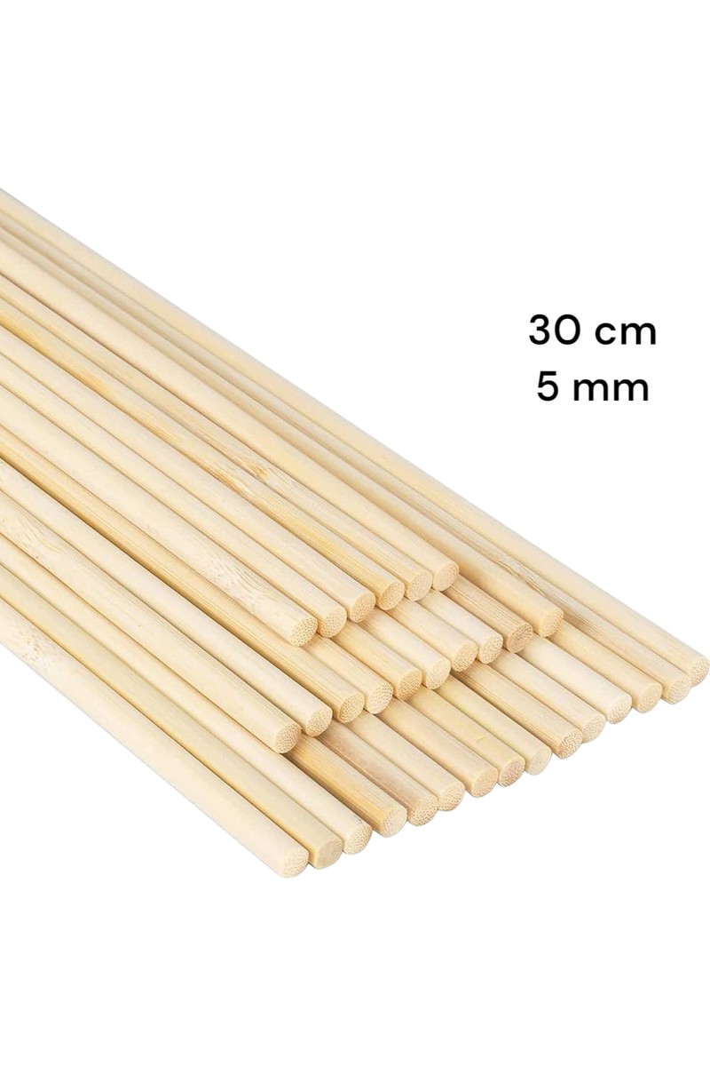 ncy Ahşap Bambu Tasarım Maket Çubukları 5 mm 30 cm 70 Adet