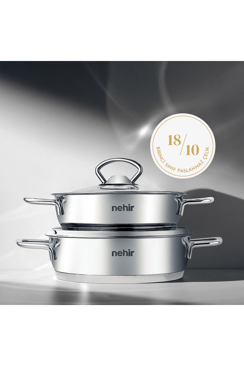 Nehir Silver 4 Parça Paslanmaz Çelik Sahan Seti (18-20 cm)
