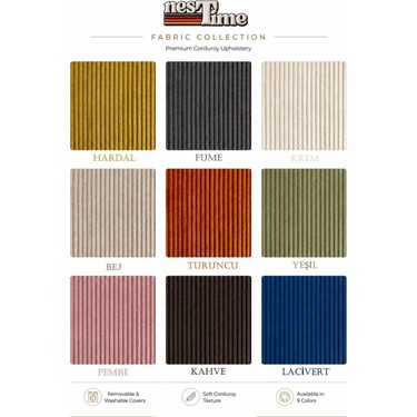 Nestime Nestime 180X180 Köşe Takımı | Modern Fitilli Kadife | Köşe Koltuk | Modüler Köşe Takımı | Yataklı L — 6. ürün görseli