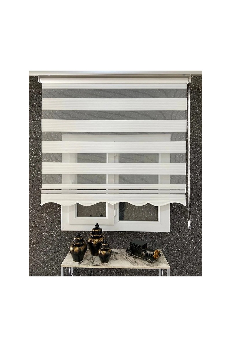 NetworkAvm NetworkAvm Ekru Renkli Geniş Pliseli Zebra Stor Perde Etek Dilimli Alüminyum Kasa ile 100 x 200 — 3. ürün görseli