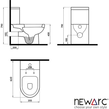 Newarc Newarc Modern Duvara Sıfır Klozet Takım MOD.K022,Nkp İnci Yavaş — 5. ürün görseli