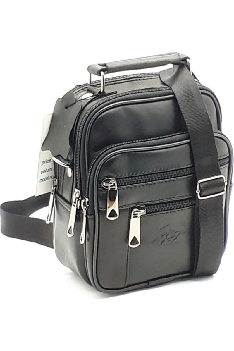 Newish Newish Polo Erkek Siyah Hakiki Deri Çelik Kasalı Omuz Ve El Çantası (15X19CM) newpolo274 — 3. ürün görseli