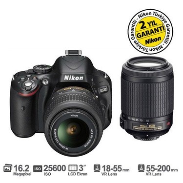 Nikon Nikon D5100 18-55 VR + 55-200 VR 16.2 MP 3" LCD Dijital SLR Fotoğraf fiyatı ve görseli