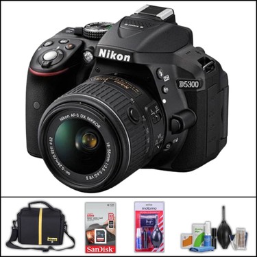 Nikon Nikon D5300 + 18-55 mm Vr Lens Dslr Fotoğraf Makinesi (Çanta + 32 GB Sd Kart + Temizlik Kiti fiyatı ve görseli