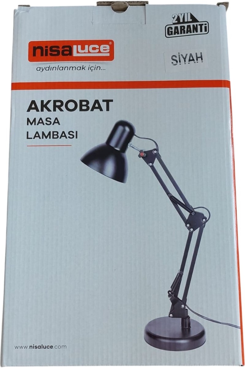 Nisa Nisa Akrobat Masa Lambası Siyah Metal Yapı ile 50 cm Yükseklikte Çalışma Odası İçin — 4. ürün görseli