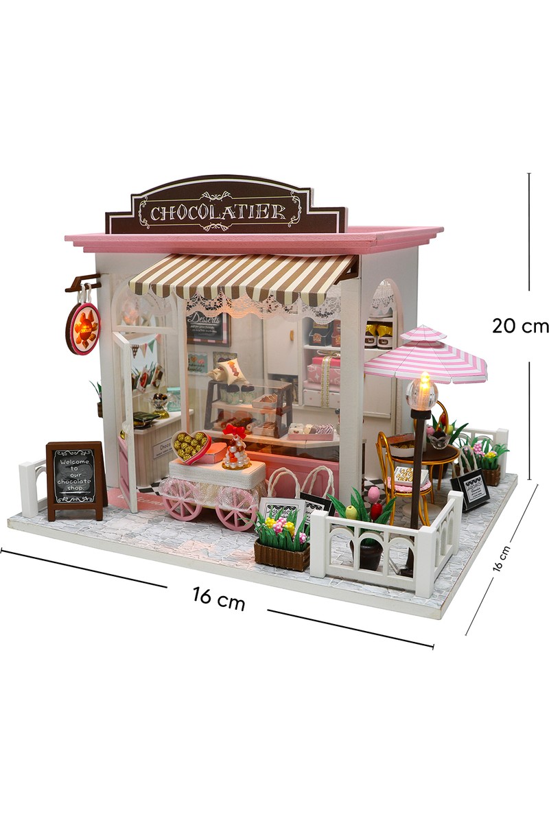 Novi Novi Düşler Çikolatacısı Minyatür Maket Ev Kiti | Maket Ev | Dıy Kendin Yap | LED Işıklı Maket Ev — 2. ürün görseli