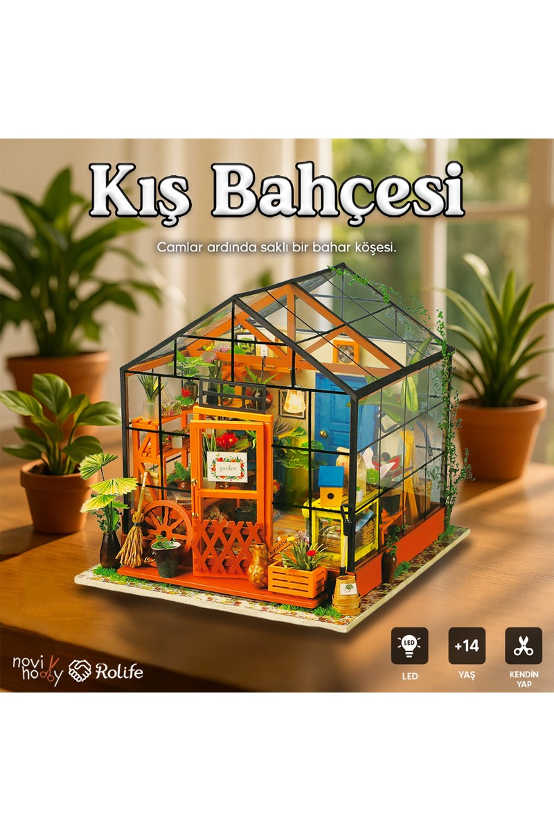 Novi Hobby Minyatür Kış Bahçesi | Ahşap Kış Bahçesi Maketi | 3D Puzzle